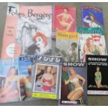Twenty glamour magazines including Follies Bergère