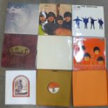 Seven Beatles and Beatles related LP records, White Album, The Concert for Bangladesh,