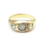 A 9ct gold and silver ring, 2.
