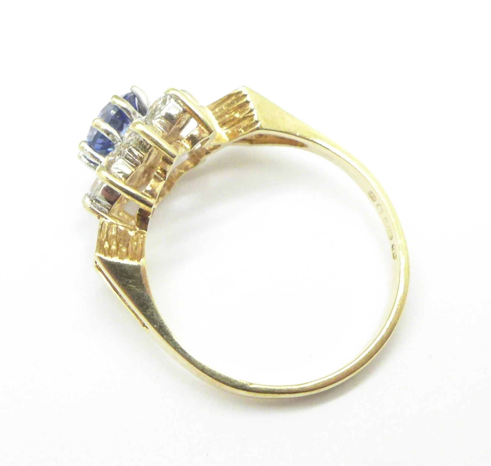 A 9ct gold, tanzanite and white stone ring, 2. - Image 3 of 3