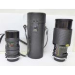 A Vivitar Series 1 70-210mm f3.5 with case and Vivitar 70-150mm f3.
