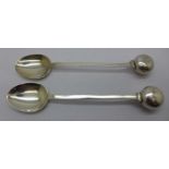 A pair of A.E. Poston silver commemorative bowling spoons, 28.