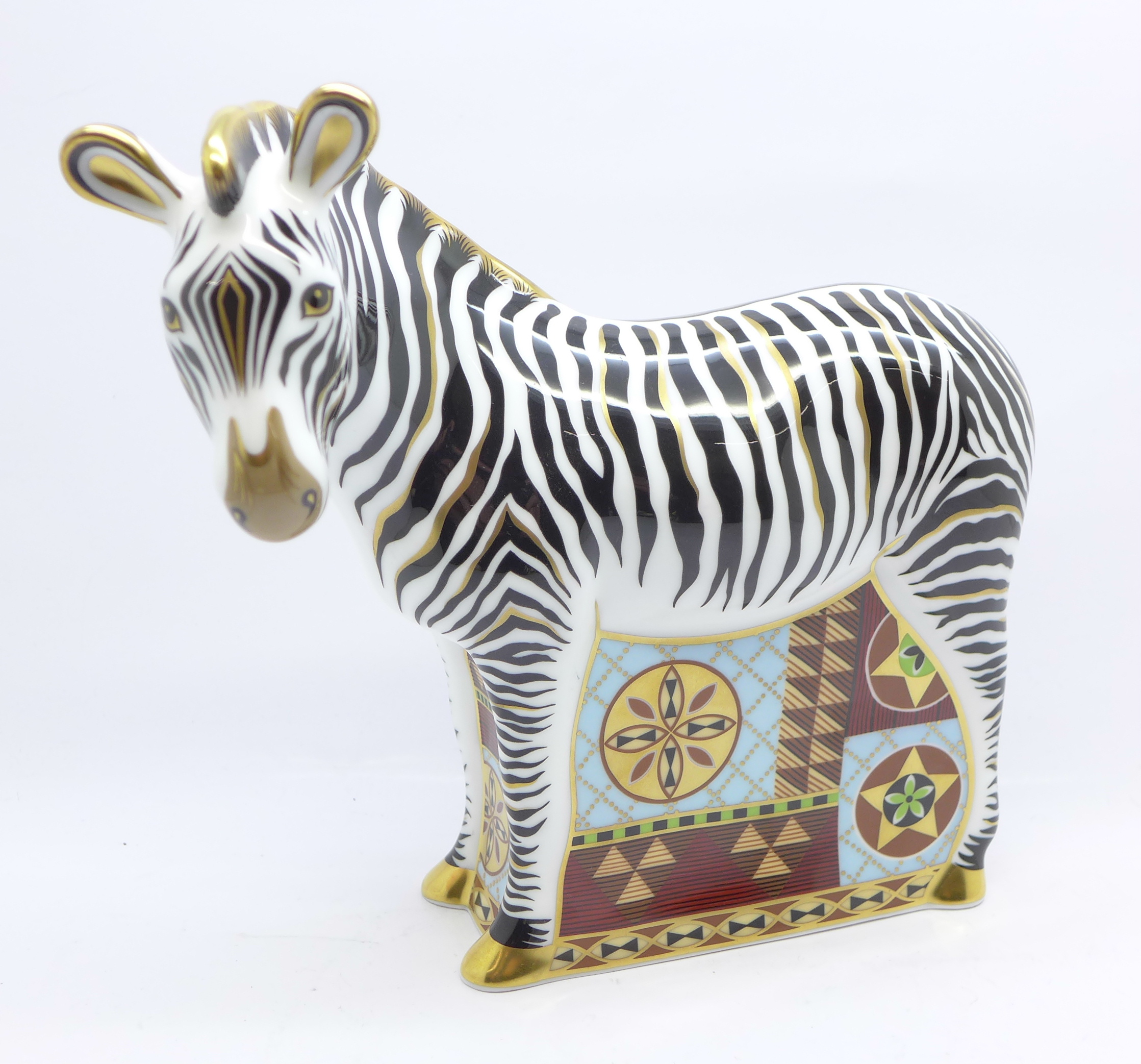 A Royal Crown Derby paperweight, Zebra,