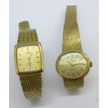 Two lady's Omega wristwatches