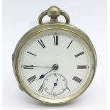 A silver pocket watch,