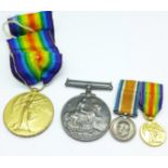 A pair of WWI medals to Pte W.J.