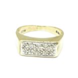 A 9ct gold and diamond ring, 4.