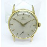 A gold plated gentleman's Omega wristwatch, with subsidiary second hand,