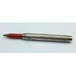 A silver push pencil by Sampson Mordan & Co.