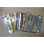 Assorted brass and copper door finger plates