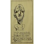 Erik Satie (French composer 1866-1925), original self portrait print,