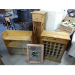 Two pine wine racks,