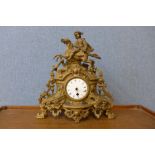 A 19th Century French gilt metal mantel clock