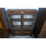 Am Edward VII inlaid mahogany bookcase