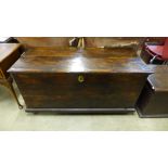 A Victorian stained pine blanket box