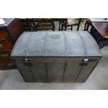 A 19th Century French dome top fitted steamer trunk