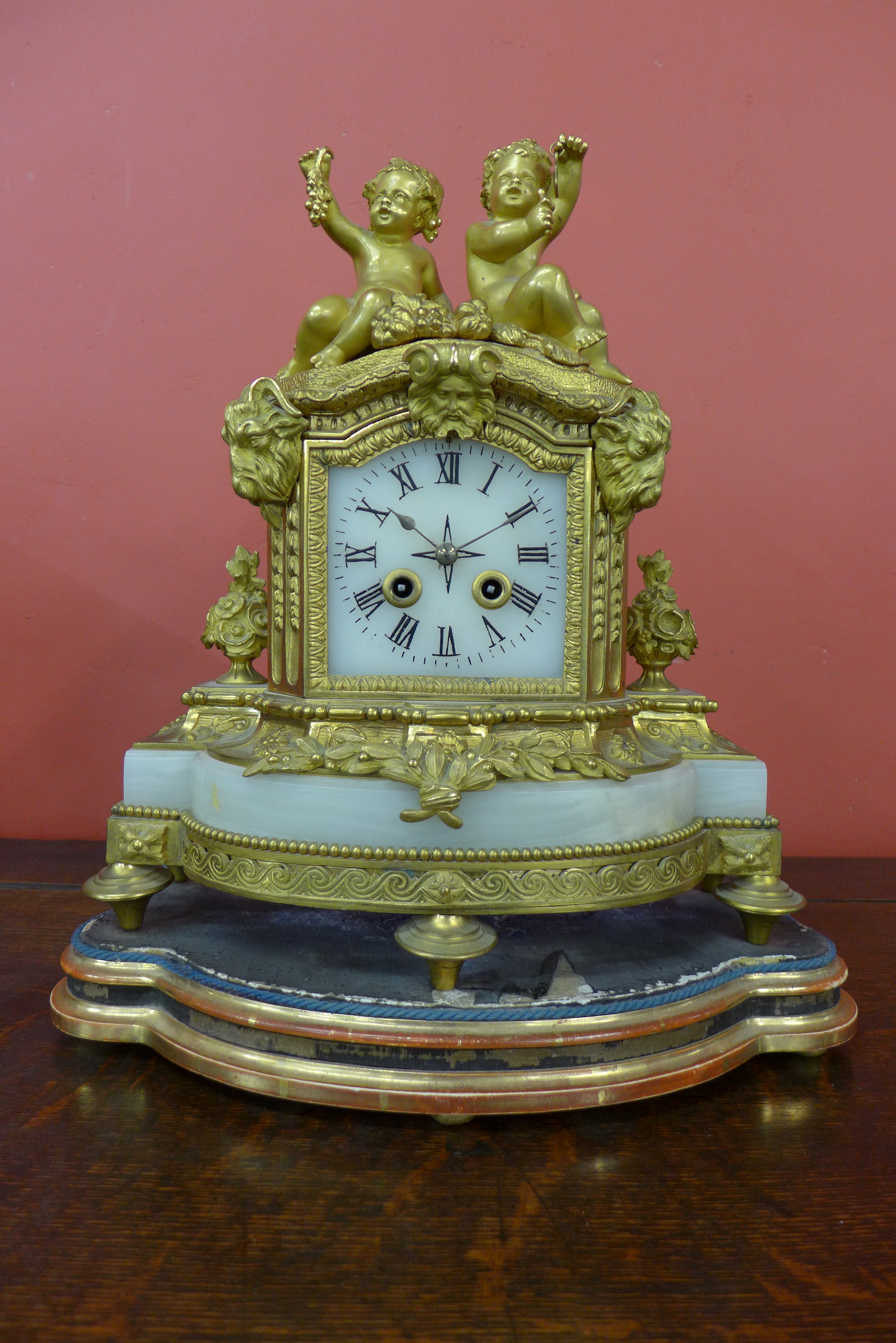 A 19th Century French marble and ormolu mantel clock,