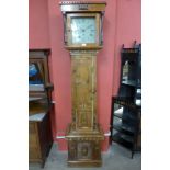 A carved pine 30-hour longcase clock, the dial signed Rogers,