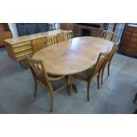 A G-Plan Fresco teak extending dining table and six chairs