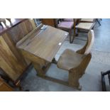 A pine school desk, made by Geo. M. Hammer & Co. Ltd.
