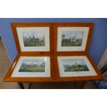 A set of four hunting scene prints,