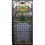 A large Art Nouveau stained glass window