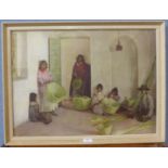 A Sir Gerald Kelly print, The Basket Makers,