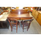 A Victorian mahogany washstand and two Victorian bedroom chairs