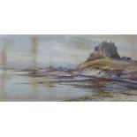 Charles William Adderton, Lindisfarne, watercolour, 29 x 59cms,
