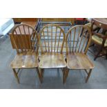 A set of three Ercol chairs