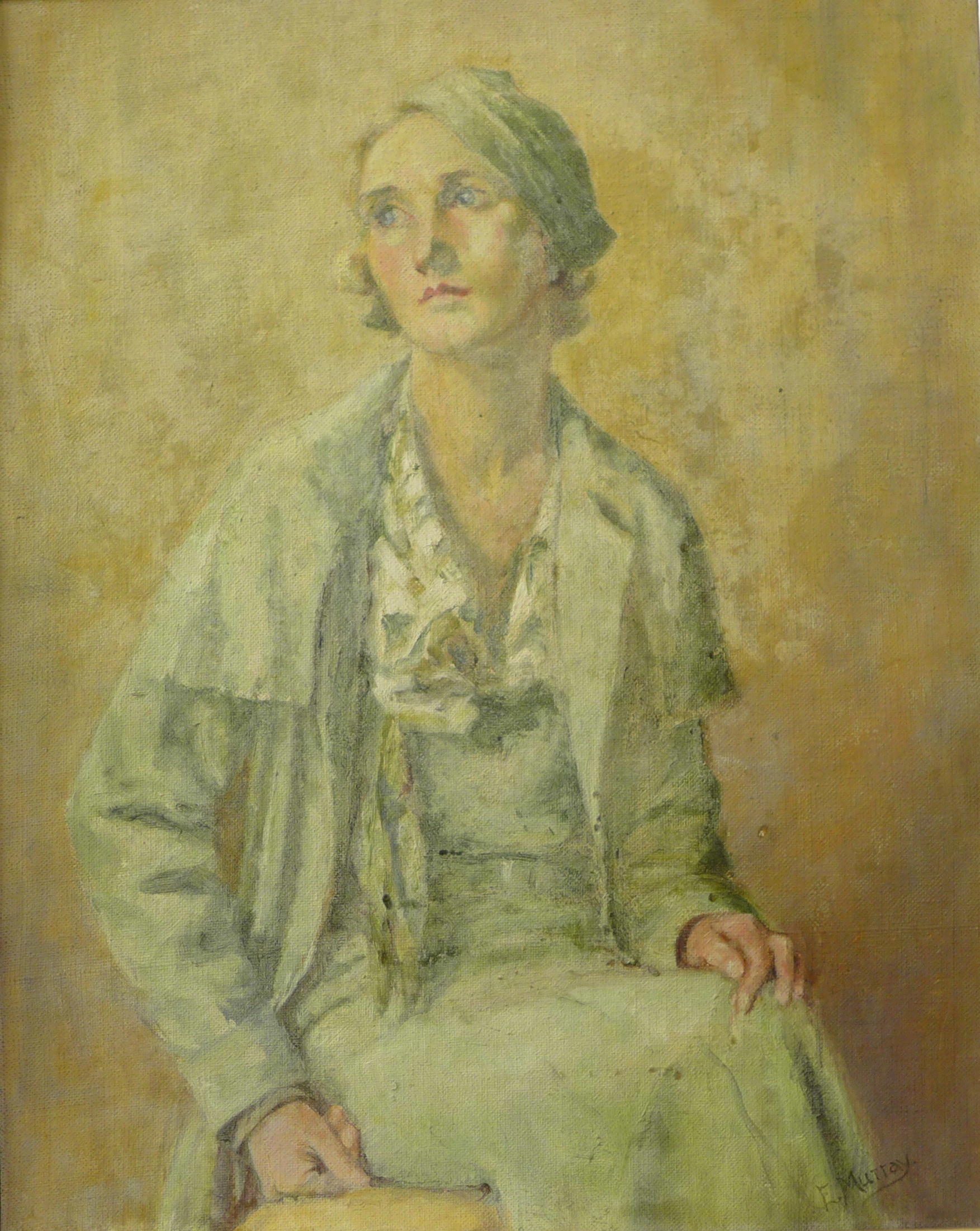 Elsie Murray, portrait of a lady, oil on panel, 50 x 39cms,