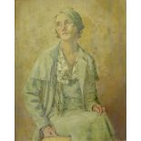 Elsie Murray, portrait of a lady, oil on panel, 50 x 39cms,