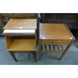 A Chippy Heath teak telephone table and one other