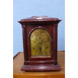 A mahogany cased German bracket clock