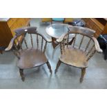 Two Victorian elm and beech smokers bows