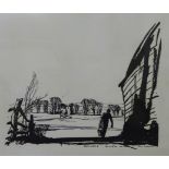 Rowland Frederick Hilder OBE (1905 - 1993) , landscape, pen and ink, 26 x 28cms,