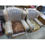 A pair of Art Deco leather armchairs