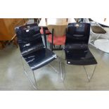 A pair of Bontempi Casa black perspex and chrome chairs