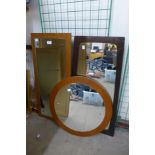 Three teak mirrors