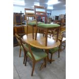 A Nathan teak dining table and six chairs