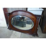 An Edward VII walnut overmantel mirror