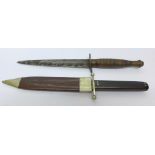 A commando knife and one other with sheath, the blade marked Rodgers,