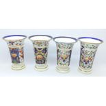 Four Crown Derby vases, restored,