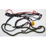 Five bead necklaces,