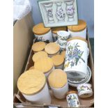 A box of Portmeirion Botanic Garden storage jars, various sizes,