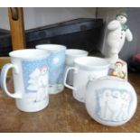 Seven Royal Doulton The Snowman items including two figures