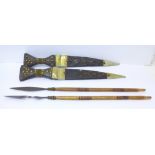 Two Somali daggers and two spears