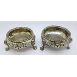 A pair of early Victorian silver salts, 135.