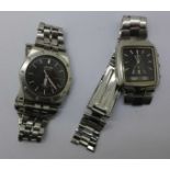 A Seiko quartz Sports 100 wristwatch and a Citizen quartz alarm wristwatch