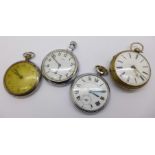 Four pocket watches including a verge marked Darling,